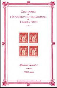 Souvenir Sheet, 1925 Philatelic Exhibition, Centenary, France,  , Expositions, Globes, Philatelic Exhibitions, Philately