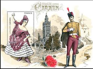 Souvenir Sheet, Carmen by Georges Bizet, 150 Years, France,  , Operas