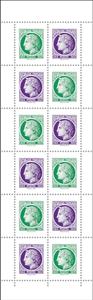 Booklet Pane, Ceres by Mazelin, 80 Years, France,  , Stamps, Women