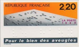 Stamp, Help for Blind People, France,  , Braille (Writing System), Disabled