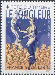 Stamp, Juggler, France,  , Entertainers, Stamp Day