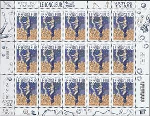 Full Pane, Juggler, France,  , Entertainers, Stamp Day