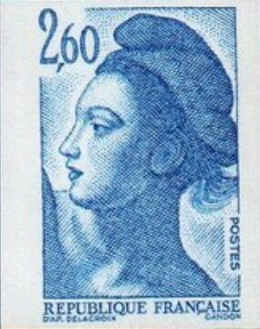 Stamp, Liberty, France,  , Headgear, Women