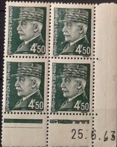 Stamp with Collectible Margin, Marshal Petain, France,  , Dictators, Famous People, Generals, Men