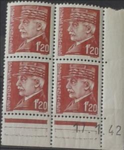 Stamp with Collectible Margin, Marshal Philippe Pétain (1856-1951), France,  , Famous People, Generals, Men, Uniforms