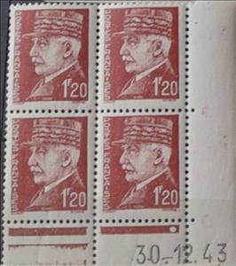 Stamp with Collectible Margin, Marshal Philippe Pétain (1856-1951), France,  , Famous People, Generals, Men, Uniforms