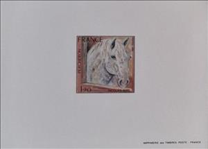 Souvenir Sheet, The Percheron by Jacques Birr, France,  , Animals (Fauna), Art, Environment Protection, Horses, Mammals