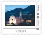 Stamp, Church / Eglise de Saint Nicolas de Feliceto, France,  , Churches - Cathedrals - Basilicas - Chapels, Islands, Landscapes, Mountains