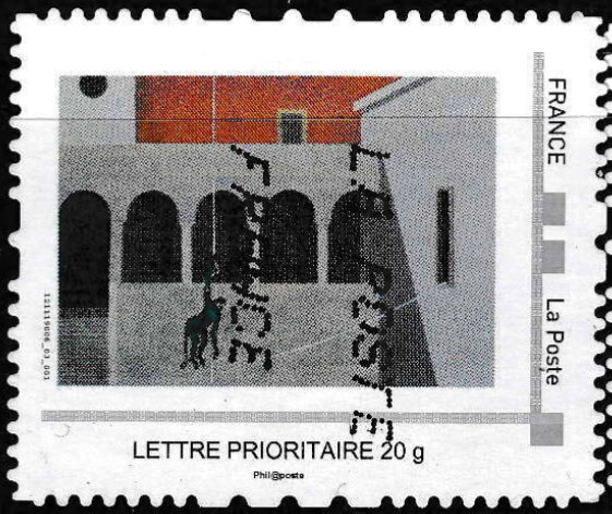 Contemporary painting of a Building with Archs