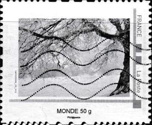 Stamp, Field in Winter, France,  , Landscapes, Winter