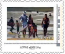 Stamp, Ile de Yeu by Laurence de Menthiere, France,  , Art, Beaches, Islands, Paintings, Summer