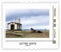 Stamp, Little Old Fog Horn Hut, La Pointe du But, Ile de Yeu, France,  , Buildings, Islands