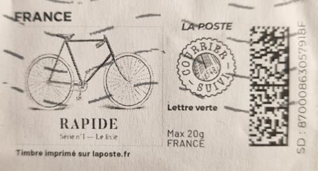 Rapide No 1 Fixie. Redesign with Laposte Courrier Suivi