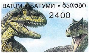 Stamp, Dinosaurs, Georgia, Batumi,  , Animals (Fauna), Dinosaurs, Prehistoric Animals, Reptiles
