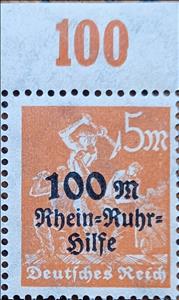 Stamp with Collectible Margin, Surcharge - Relief Fund for Sufferers, German Realm,  , Miners, Mining