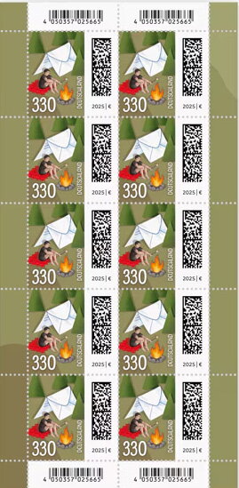 Full Pane, Letter Tent, Germany, Federal Republic,  , Fire and Flames, Letters (Mail)