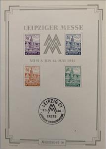 Souvenir Sheet, Leipzig Market, Old Town Hall, Germany, Soviet Occupation of West Saxony,  , Architecture, Buildings, City Halls, Fairs