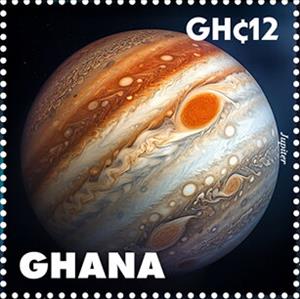 Stamp, Jupiter, Ghana,  , Astronomy, Planets
