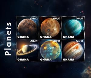 Mini Sheet, Planets, Ghana,  , Astronomy, Planets