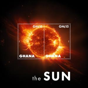 Souvenir Sheet, The Sun, Ghana,  , Astronomy, Sun