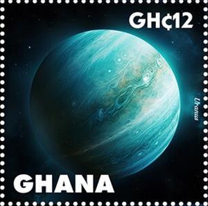 Stamp, Uranus, Ghana,  , Astronomy, Planets