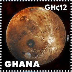 Stamp, Vénus, Ghana,  , Astronomy, Planets