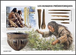 Souvenir Sheet, Appointed and Decorated Piece of Reindeer Bone, Guinea,  , Prehistory