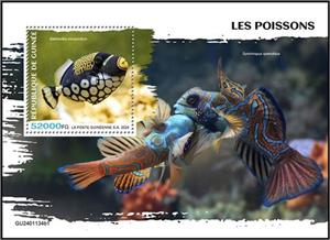 Souvenir Sheet, Balistoides conspicillum, Guinea,  , Animals (Fauna), Fishes, Sea Life