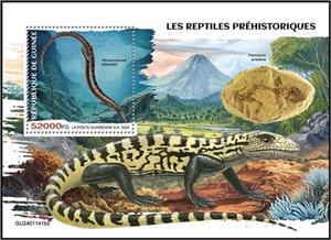 Souvenir Sheet, Neusticosaurus edwardsii, Guinea,  , Animals (Fauna), Dinosaurs, Lizards, Prehistoric Animals, Reptiles, Sea Life