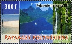 Stamp, Polynesian landscapes, French Polynesia,  