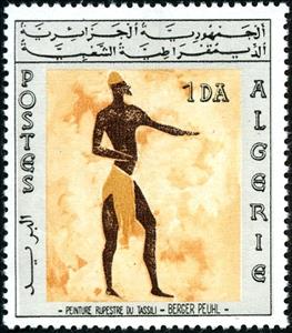 Stamp, Shepherd, Algeria,  , Rock Art and Cave Paintings