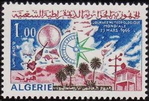 Stamp, World Meteorological Day, Algeria,  