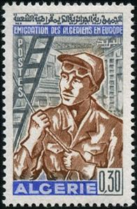 Stamp, Black penny, Algeria,  