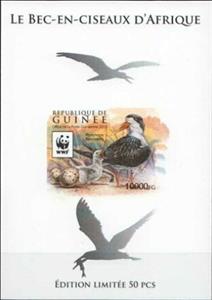 Souvenir Sheet, WWF - African Skimmer (Rynchops flavirostris) - Silver, Guinea,  , Animals (Fauna), Birds, WWF