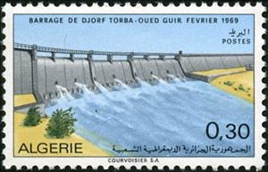 Stamp, Dam of Djerf Torba, Algeria,  , Dams