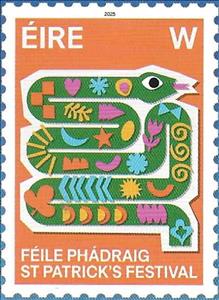 Stamp, St. Patrick's Festival, Ireland,  , Festivals, Saints, Snakes, Stylized Animals