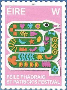 Stamp, St. Patrick's Festival, Ireland,  , Festivals, Saints, Snakes, Stylized Animals