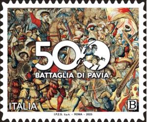 Stamp, Battle of Pavia, 500 Years, Italy,  , Anniversaries and Jubilees, Battle, Horses