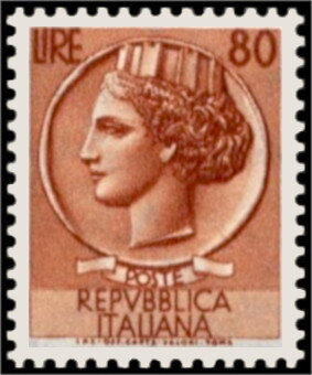Stamp, Coin of Syracuse - Wmk stars I - Fluorescent ink, Italy,  , Coins
