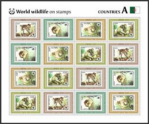 Mini Sheet, Barbary Macaque (Macaca sylvanus), Liberia,  , Animals (Fauna), Monkeys