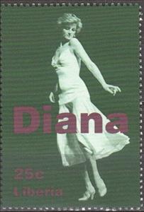 Stamp, Diana, Liberia,  , Famous People, Princesses, Royalty, Women