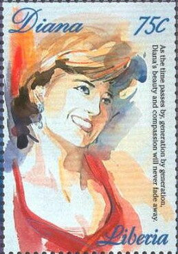 Stamp, Diana, Liberia,  , Famous People, Princesses, Royalty, Women