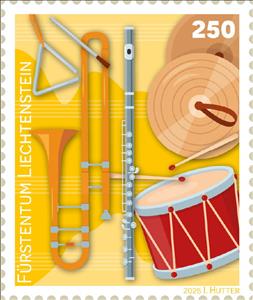 Stamp, Brass Band Instruments, Liechtenstein,  , Musical Instruments