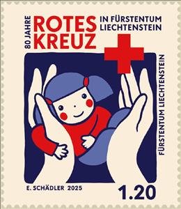 Stamp, Liechtenstein Red Cross, 80 Years, Liechtenstein,  , Red Cross and Red Crescent