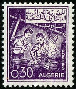 Stamp, Mechanics, Algeria,  
