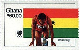 Stamp, Running, Ghana,  , Olympic Games