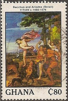 Stamp, Bacchus and Ariadne, Ghana,  