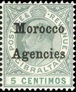 Stamp, King Edward VII, Morocco, British Post Office,  , Kings