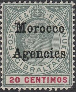 Stamp, King Edward VII, Morocco, British Post Office,  , Kings