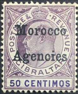 Stamp, King Edward VII, Morocco, British Post Office,  , Kings